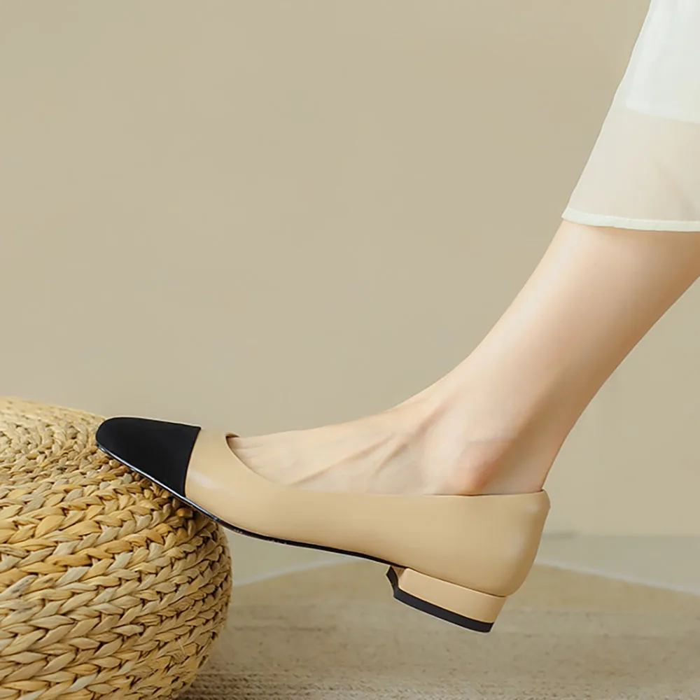 Genuine Leather Round Toe Ballet Flats Fashion Concise Women's Shoes Mixed Colors Casual Flats Luxury Brands Designer Soft Shoes 2