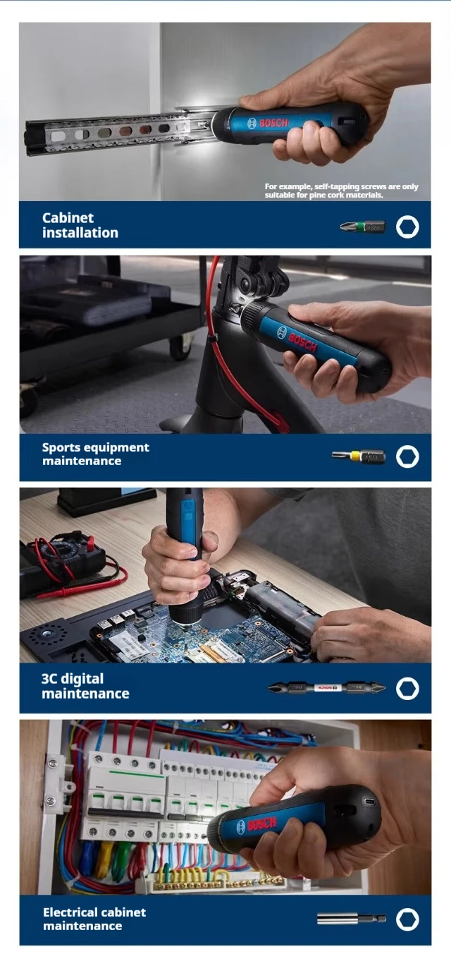 מברגה חשמלית Bosch Go3 סט מברגים נטענים אלחוטיים ליתיום מיני נייד כלי DIY לתיקון בית מקצועי
