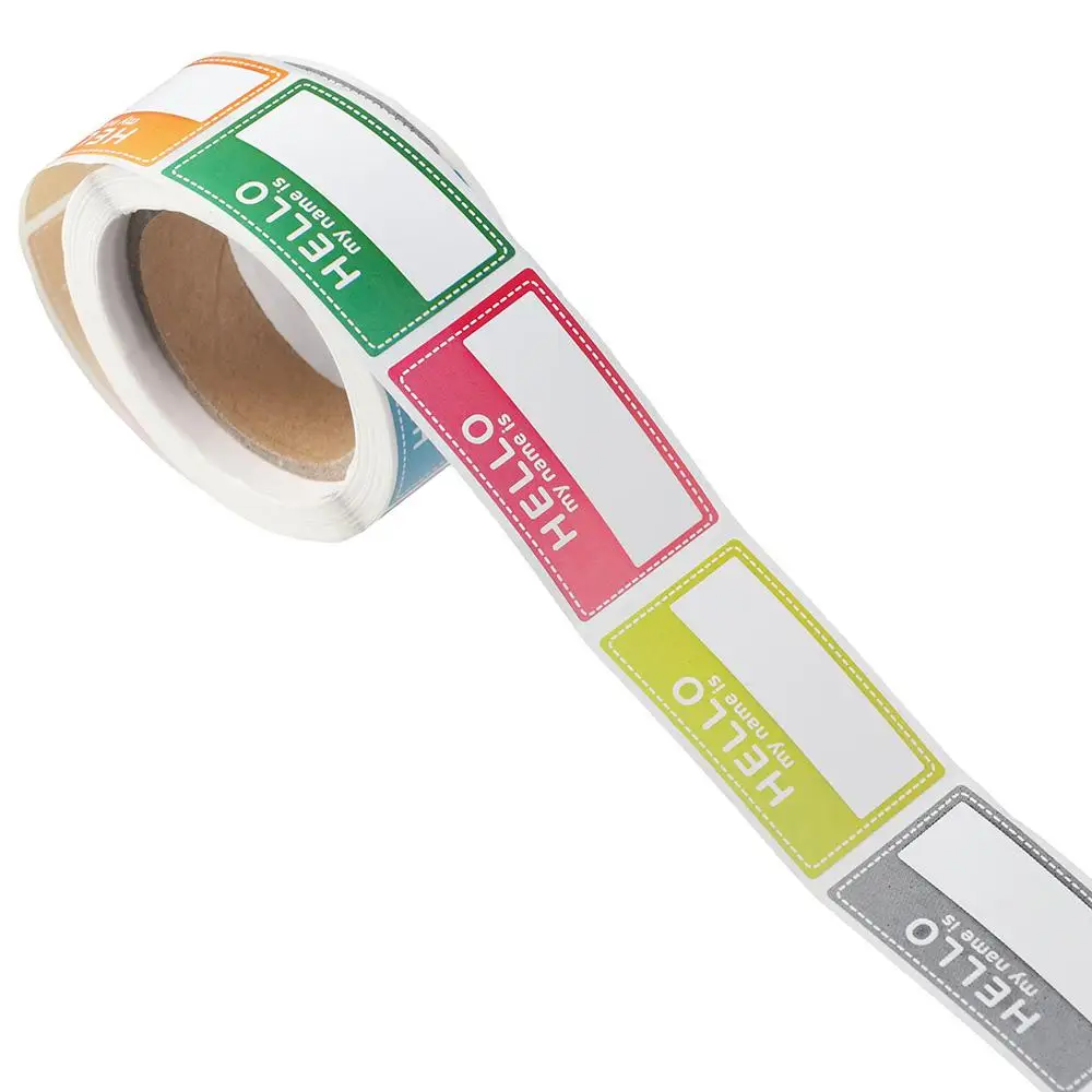 자기 접착 빈 이름표 스티커, 헬로 내 이름 스티커, 파티 사무실 가정용, 8 가지 색상, 200 개