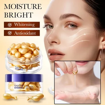 30pcs Capsules Vitamin E Face Essence Morning & Night Whitening Shrink Pores Anti Wrinkle Aging Freckle Repair Skin Care Serum