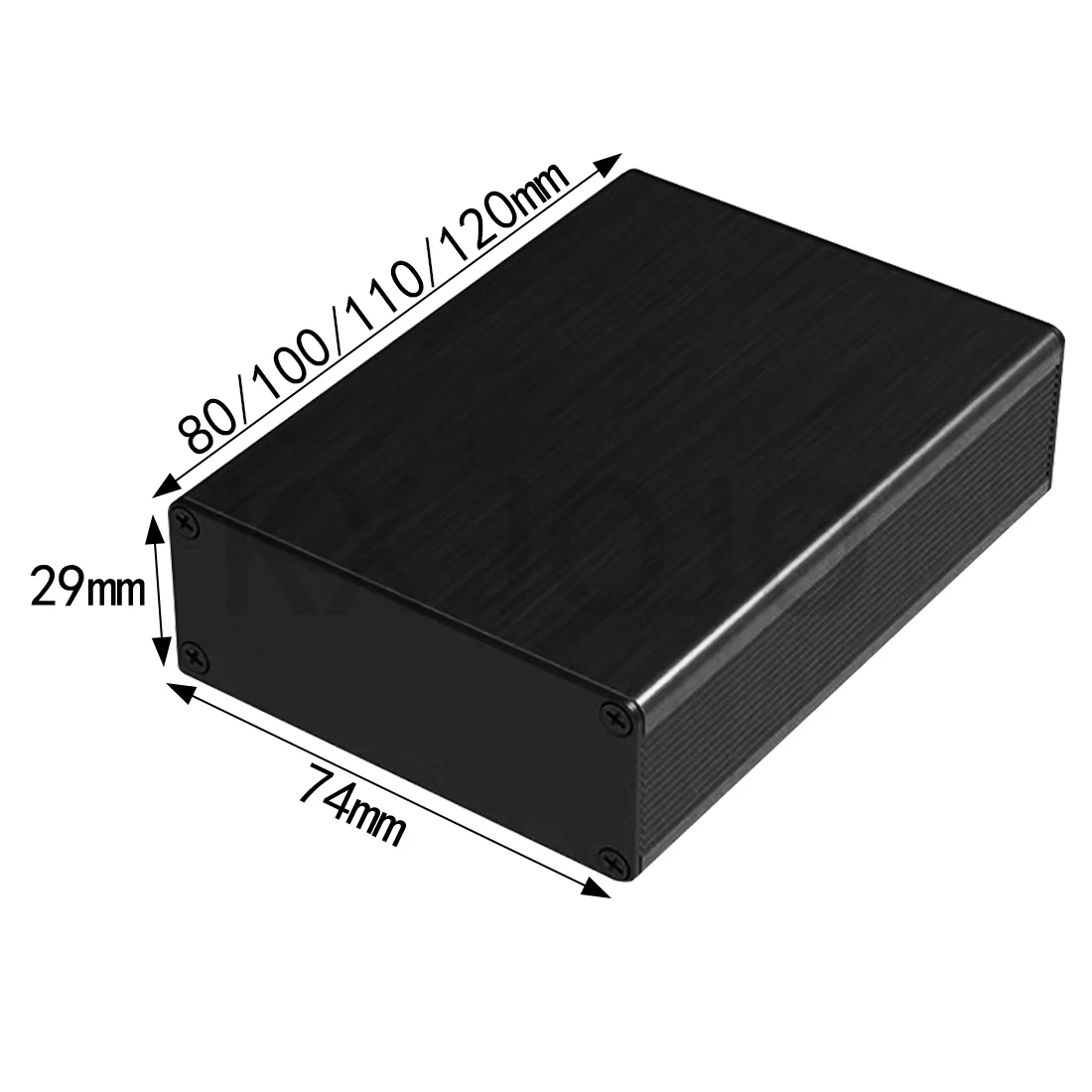 Aluminum Enclosure 74*29*80/100/110/120mm Integrated Waterproof Black Circuit Board Alloy Power Supply DIY electronic enclosure case,electrical box