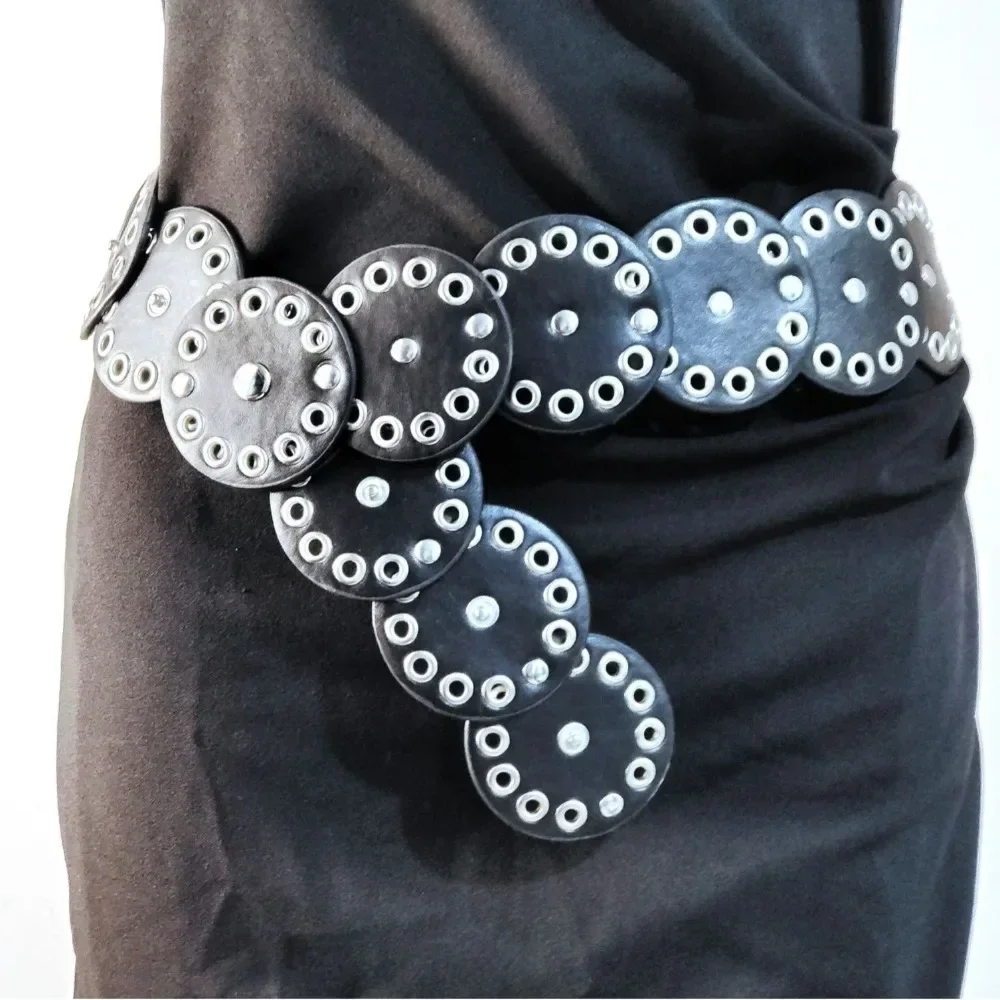 1pc Neue Vintage Stil Frauen Faux PU Gürtel mit Oval Niet Schnalle Bund Vintage Personalisierte Gürtel – Detail 9