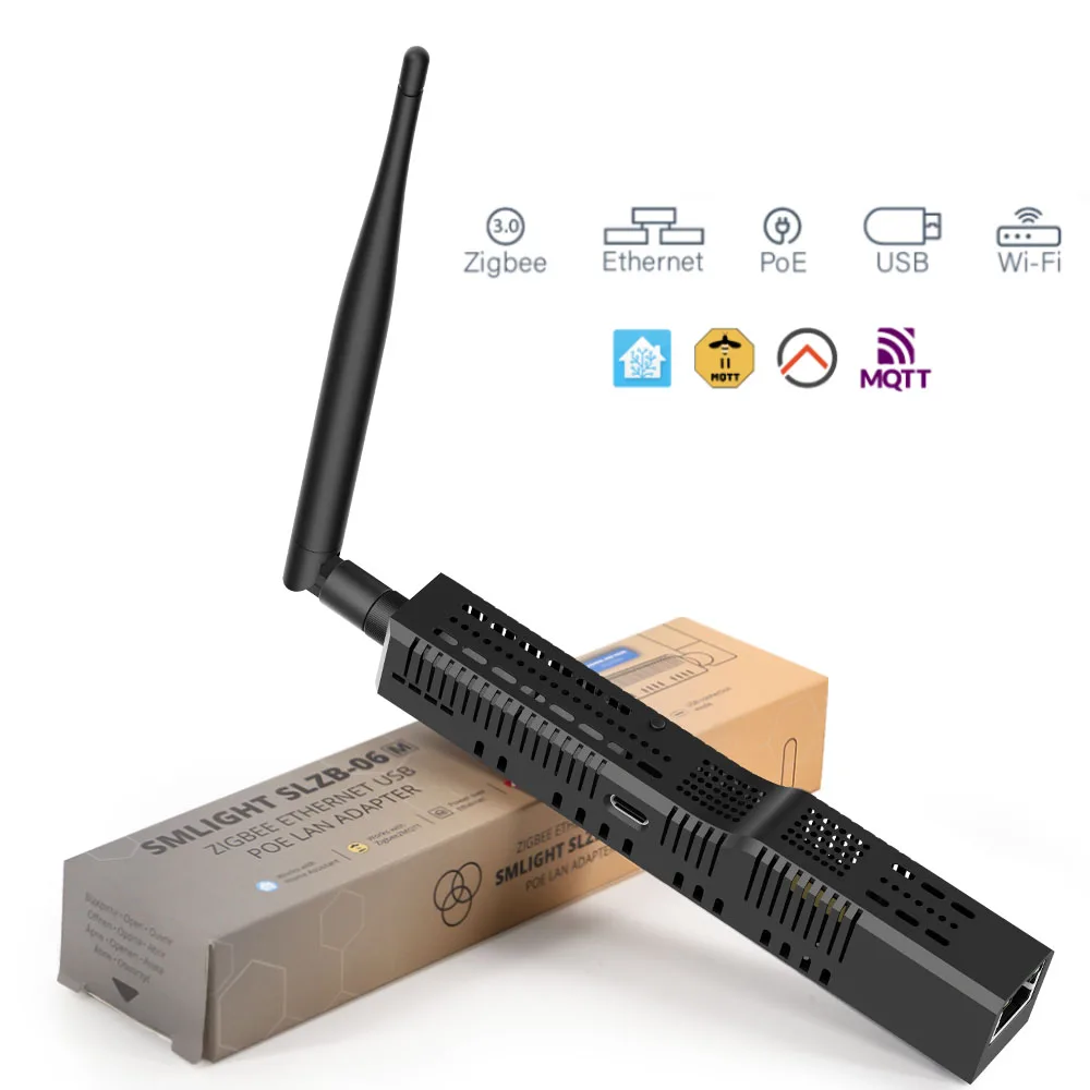 SMLIGHT SLZB-06-A Zigbee 3.0 to Ethernet,USB,and WiFi Coordinator with PoE support works with Zigbee2MQTT ZHA,Home Assistant