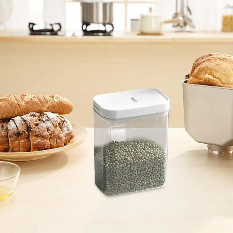 

Flour Storage Container Transparent Canister With Lid Multipurpose Airtight Organizer For Cereals Rice Nuts Wheat Corns Storage