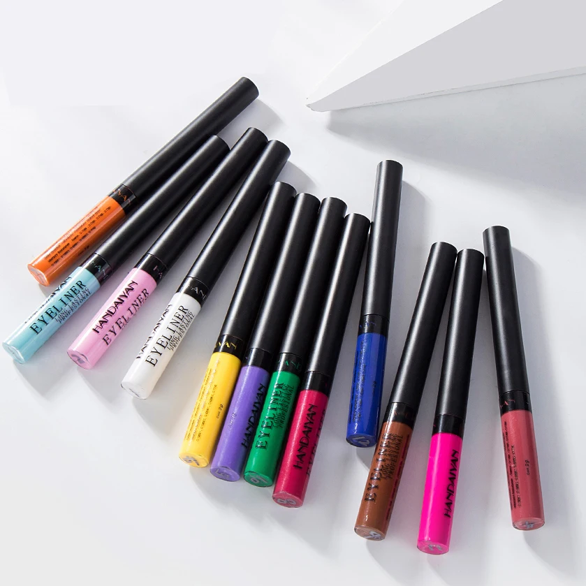 Eyeliner Pen Colorful Waterproof Liquid Color Eye Liner Pencil Make Up Cosmetics White Pink Yellow Matte Purple