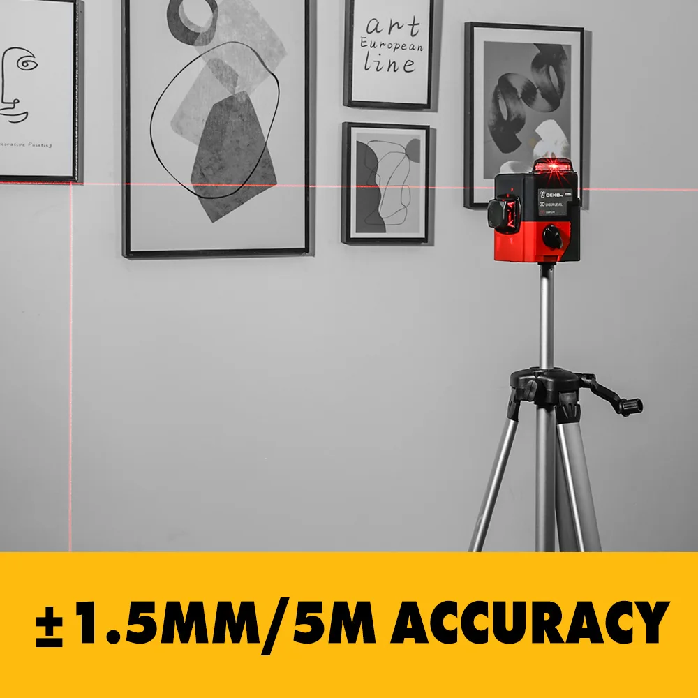 Niveau Laser DEKO LL12-HV 360° – 12 Lignes 3D, Auto-nivelant, Batterie Incluse (neuf)