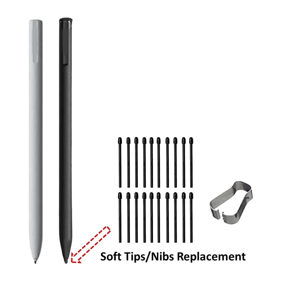 (80 Pack) Marker Pen Tips/Nibs for Remarkable 2 Stylus Pen Replacement Soft Nibs/Tips Black