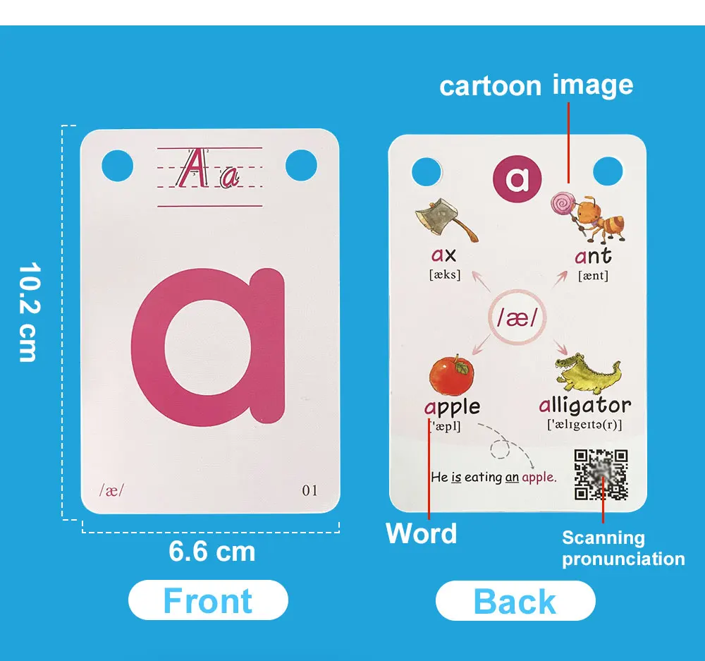 English Phonics Flashcards with 3 Syllable Flips Spelling Flip Cards Kids Educational Learning Toys CVC Sight Words 107 Cards 4