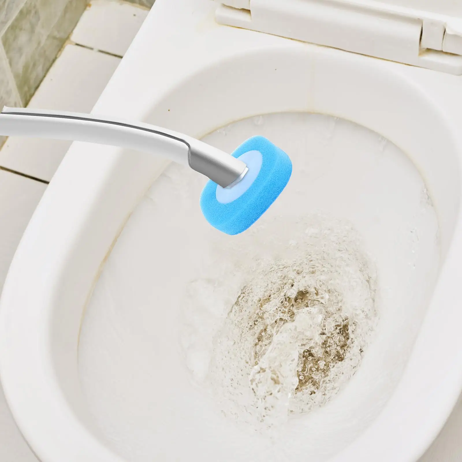 8pcs Disposable Toilet Brush Heads Replacement Scrubber Refill Pads Bowl Cleaner Wand Head Refills Household Merchandises Scrub
