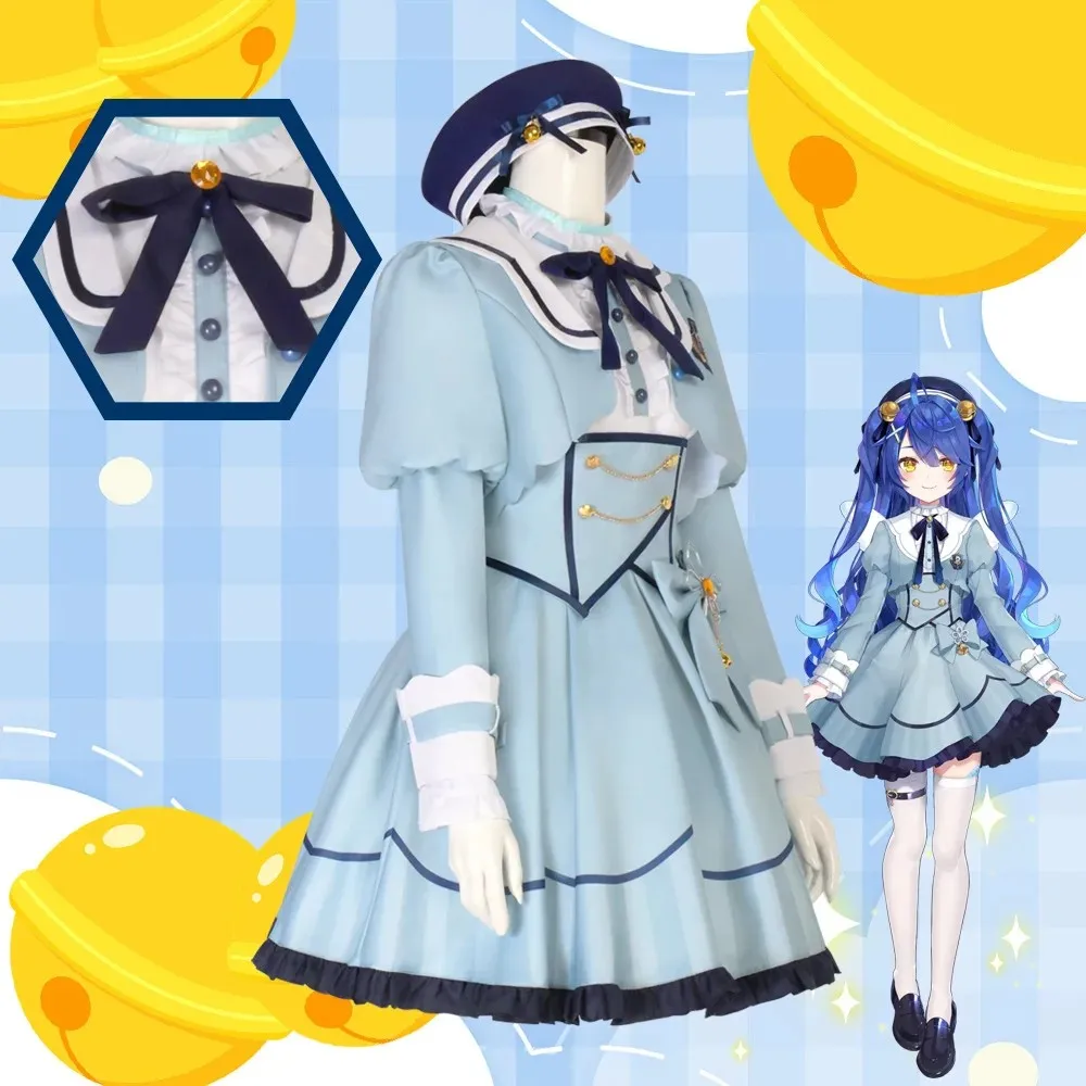 VTuber: Hololive Amamiya Kokoro | Blue Uniform Cosplay Costume 22 Hololive Amamiya Kokoro School Uniform Cosplay Costume for Women (Unofficial)