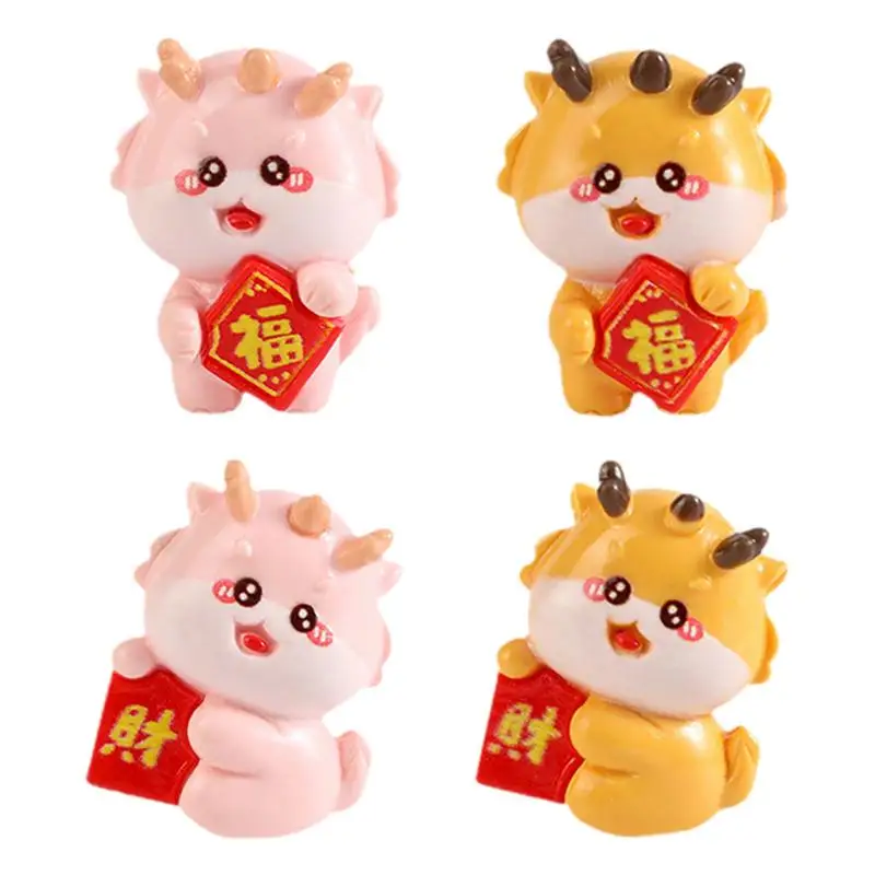 

2024 Chinese New Year Dragon Figurine Mini Dragon Microlandscape Resin dashboard Ornament Spring Festival Gifts car decoration