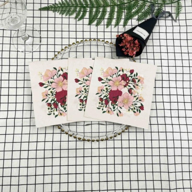 Colourful Printed Napkins Flowers and Grass Models Baking Western Restaurant Special Paper Square Paper Placemats 33
