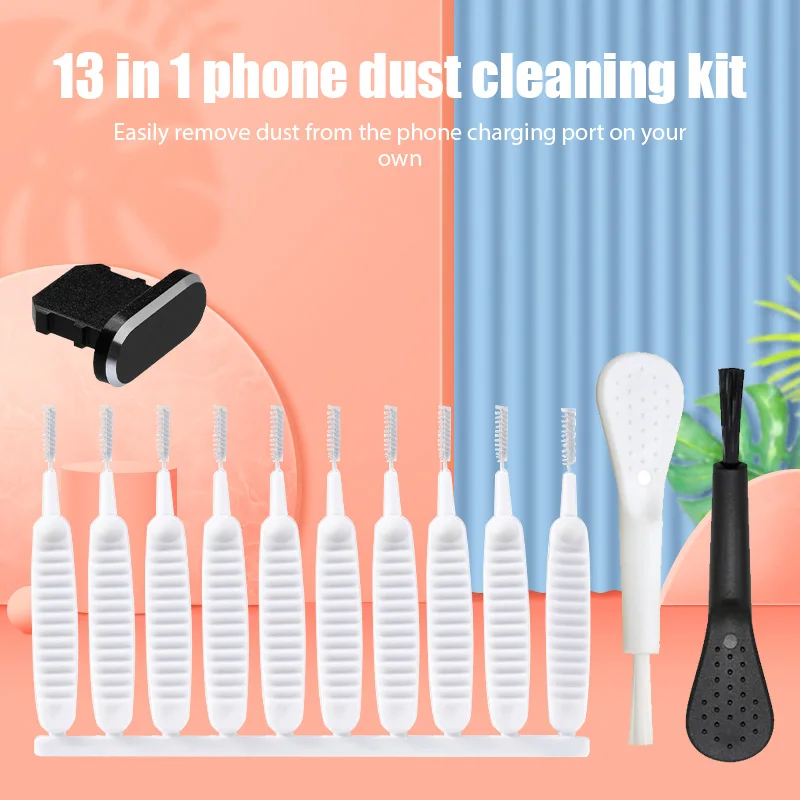 13 in 1 Mobile Phone Speaker Dust Removal Cleaner Tool Kit For iPhone 14 13 Pro Max Earphones Charge Port Dustproof Cleaning Bru - Image 3
