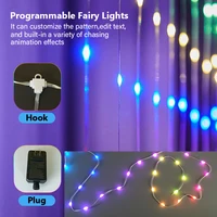 Smart Curtain String Lights App Controlled - 400 LED DIY Hanging Fairy Light Pattern and Text Programmable, Music Sync  Reote - Image 6