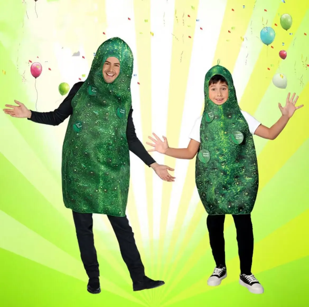 Cosplay Cucumber Costume For Adult And Children Fruit Party Clothing
