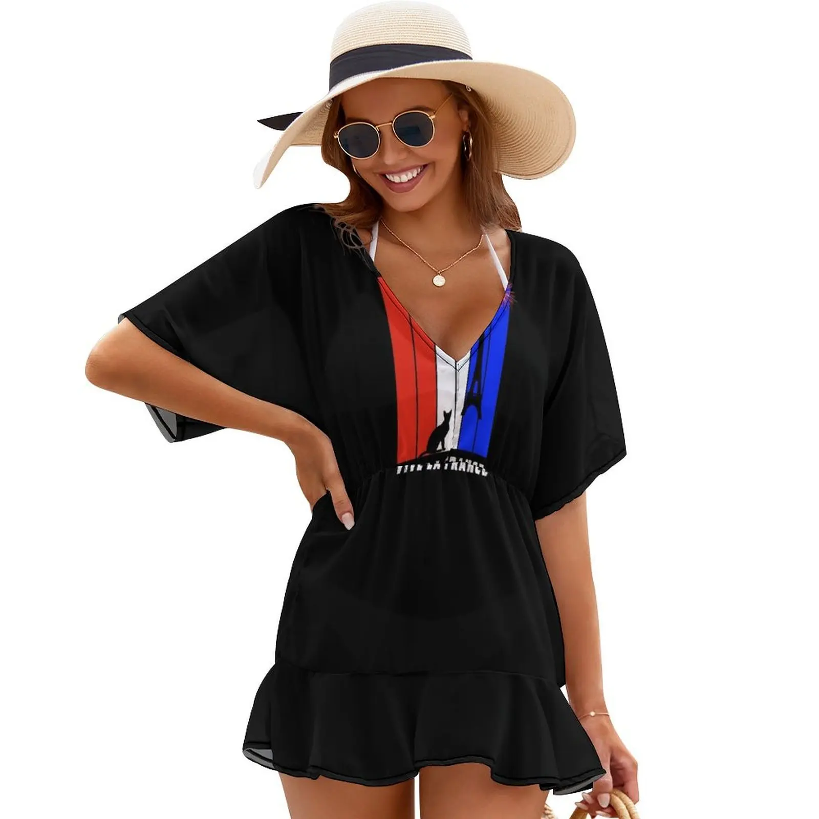 

Bastille Day 14 July French Tricolore Cat Funny Cover Ups prom dresses 2024 women formal occasion dresses dress for women 2024