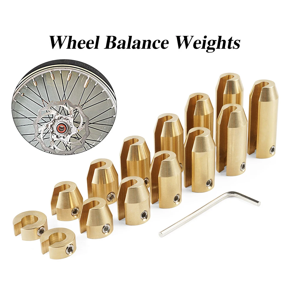 14PCS Motorcycle Brass Wheel Spoke Balance Weights Dual Sport Universal For KTM Suzuki BMW GS Yamaha Harley-Davidson Super Moto |