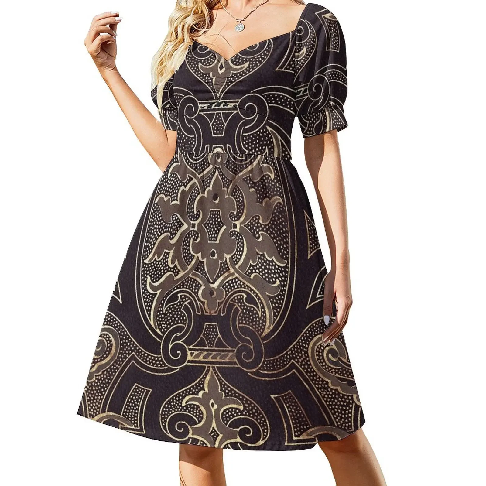 thumbnail image 1 of Vestido sin mangas con nudos Ropa femenina Vestido de noche para mujer Vestido, 1 of 7