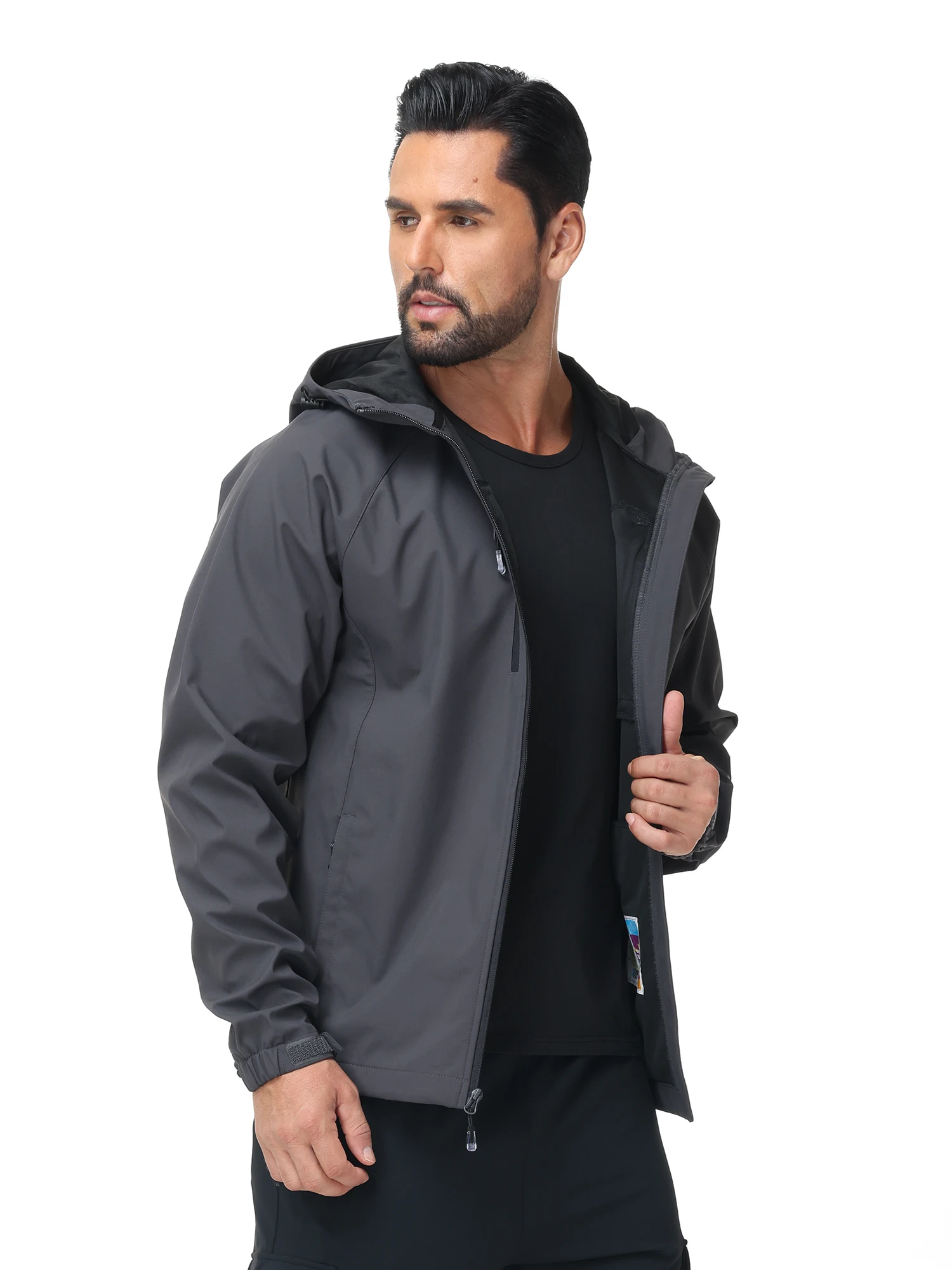 Men's Outdoor Waterproof Windbreak Jacket Lightweight Coat for Camping Hiking Cycling Fishing with Inner Pocket