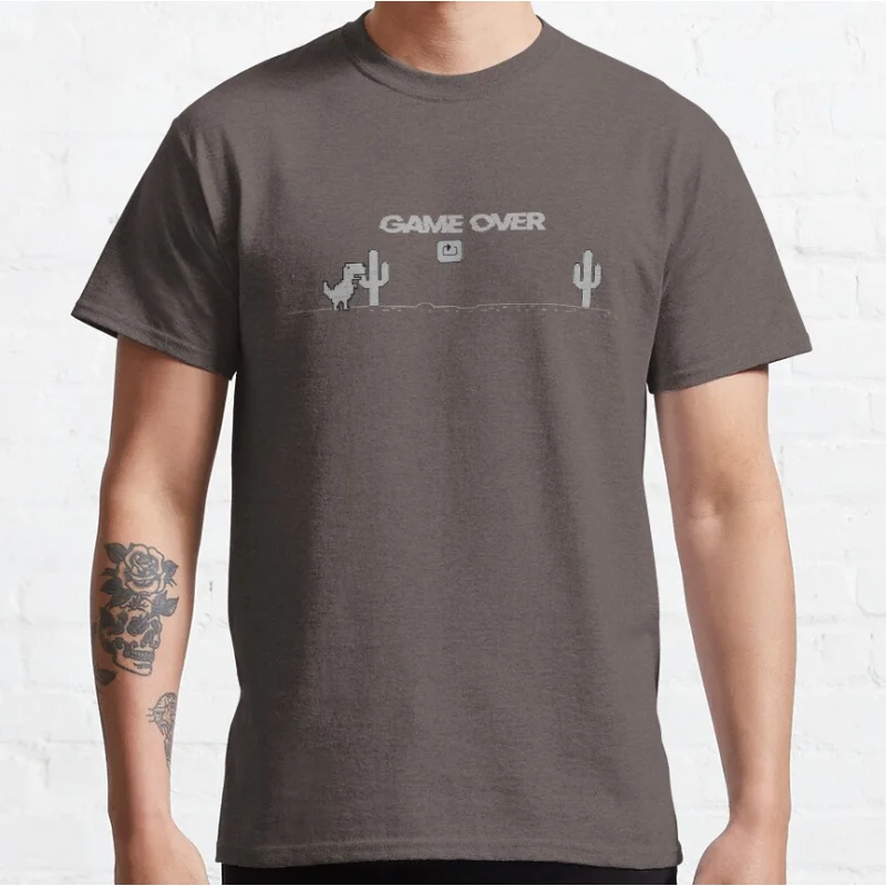 Retro Cactus Dinosaur Pixel Art T-Shirt