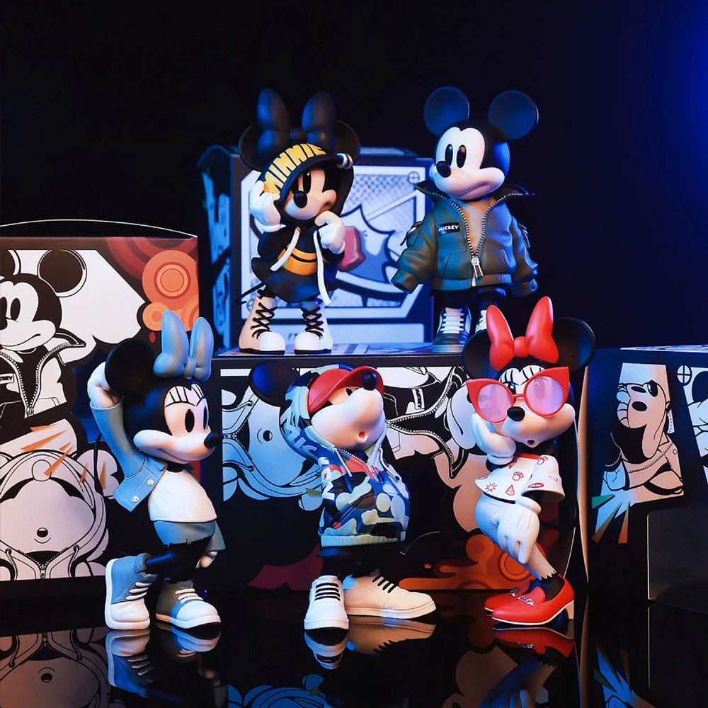

Disney Anime Figures Mickey Mouse Minnie Figurine Cartoon Tidal Suit Decoration Cartoon Decor Model Dolls Birthday Gifts