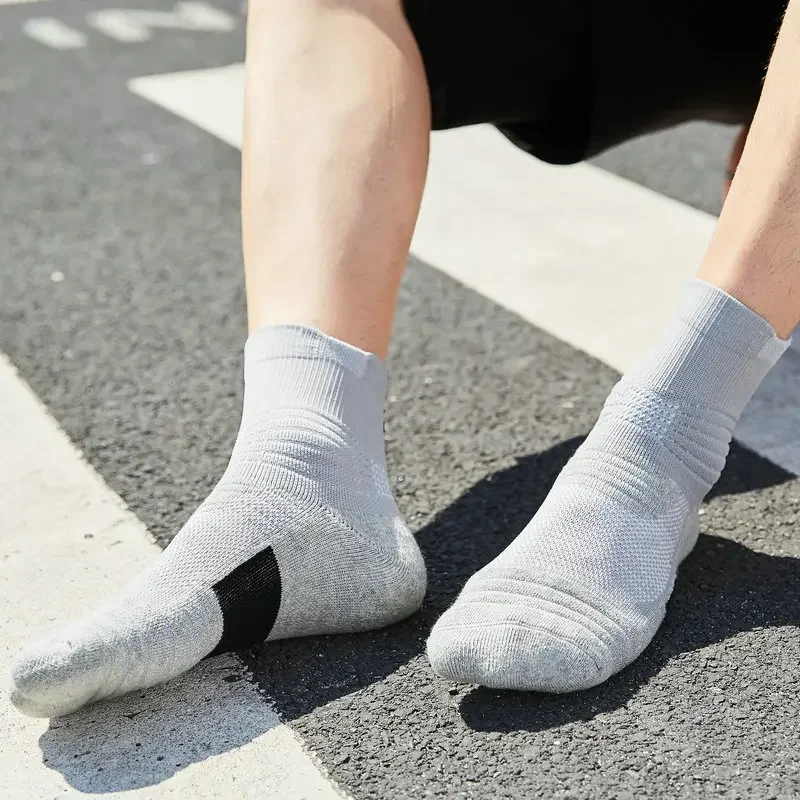 Socks Basketball men's towel bottom anti slip sports boat outdoor short and medium length elite quick drying running badminton socks,tennis socks