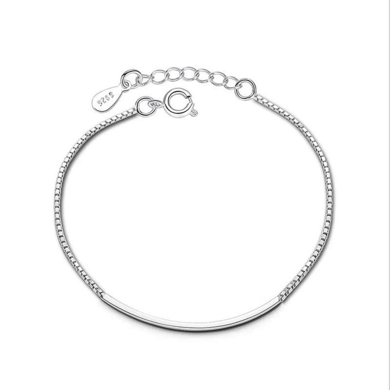 체인 팔찌 순수 925 간단한 팔찌 쥬얼리 Pulseras Pulseira es Plata