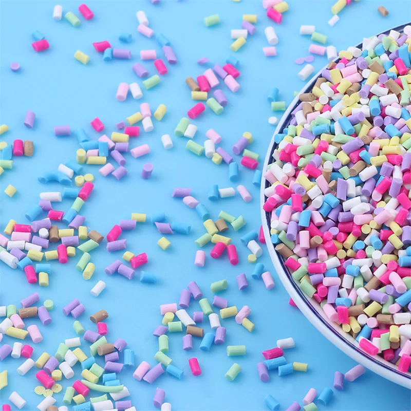 Polymer Clay 10g 5mm Mix Color Slime Candy Star heart Flower Fruit Unicorn Slices Polymer Clay Sprinkles DIY Nail Art Handmade Accessories