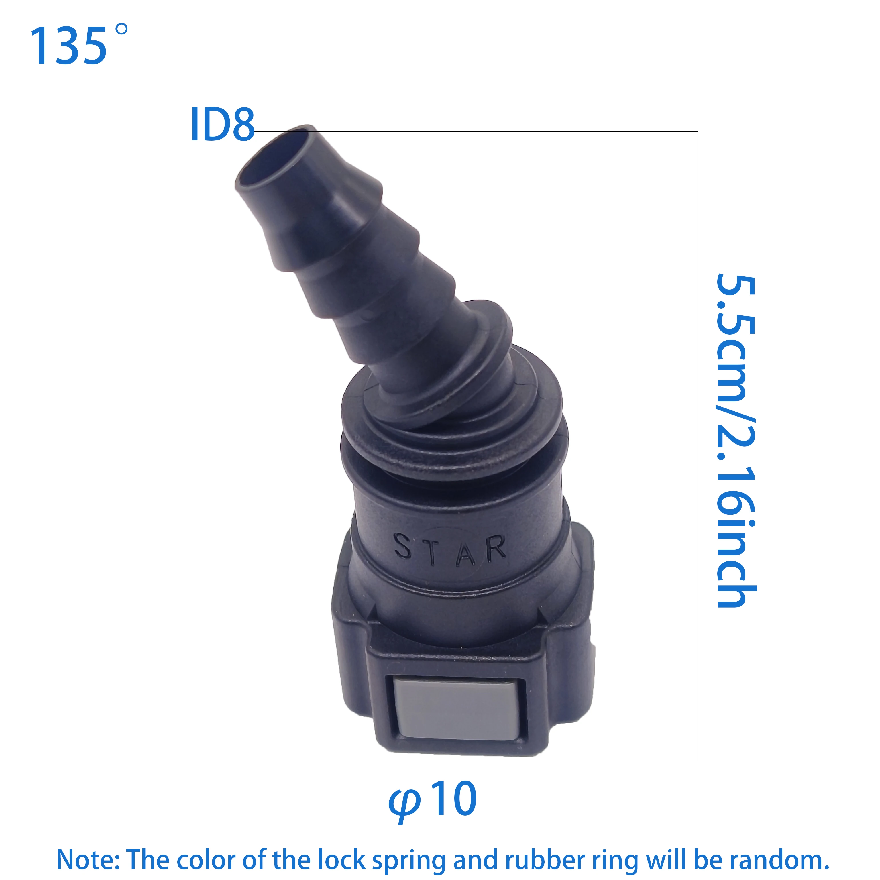 2pcs x D10 ID8 90&deg;/135&deg; Female Auto Car Fuel Line Hose Quick Release Connector Carburetor Part