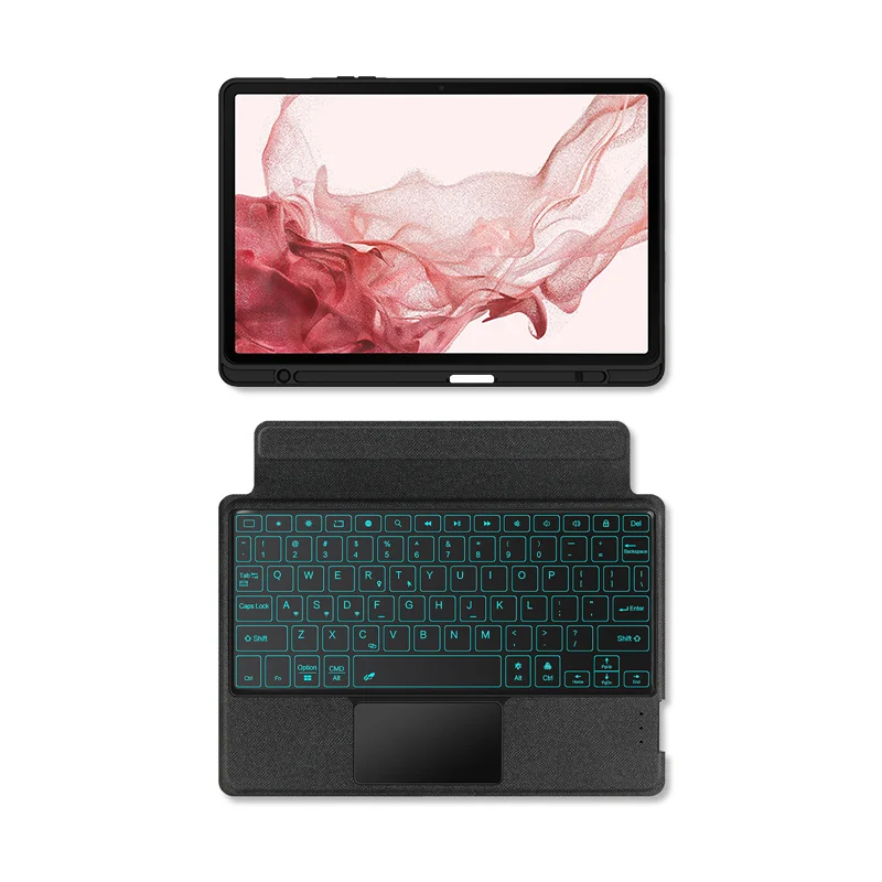 Capa de Teclado Magnético para Galaxy Tab Capa Tablet Touchpad Retroiluminado Mouse Sm-x710 Sm-x716b s9 11 - Imagem 5