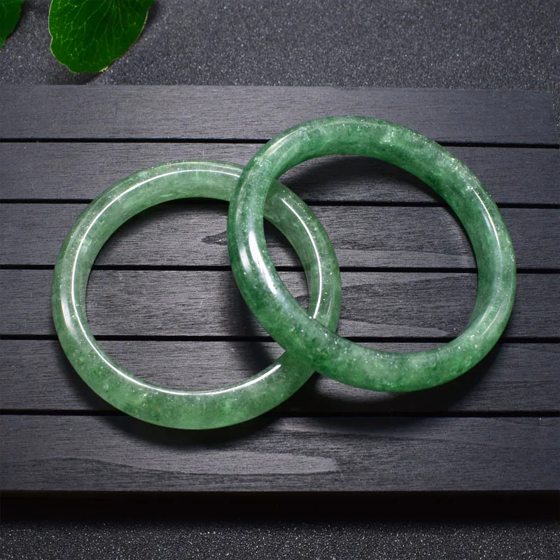 Natural Green Crystal Quartz Cuff Bracelet Bangles Fashion Handmade Energy High Jewelry Accessories