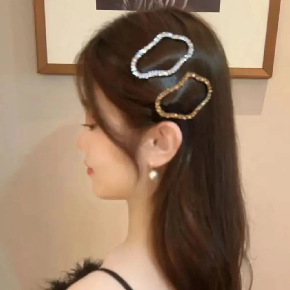 Rhinestone Cloud Hair Clip Sweet Y2k Geometric Hollow Metal Hairpin BB Clip Hairpins for Children Clouds Bb Clip Girls