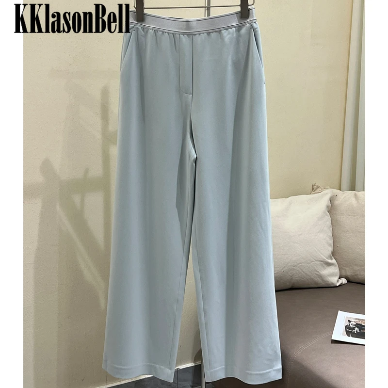 

1.5 KKlasonBell 2024 Spring Summer Acetate Elastic Waist Wide Leg Pants Women