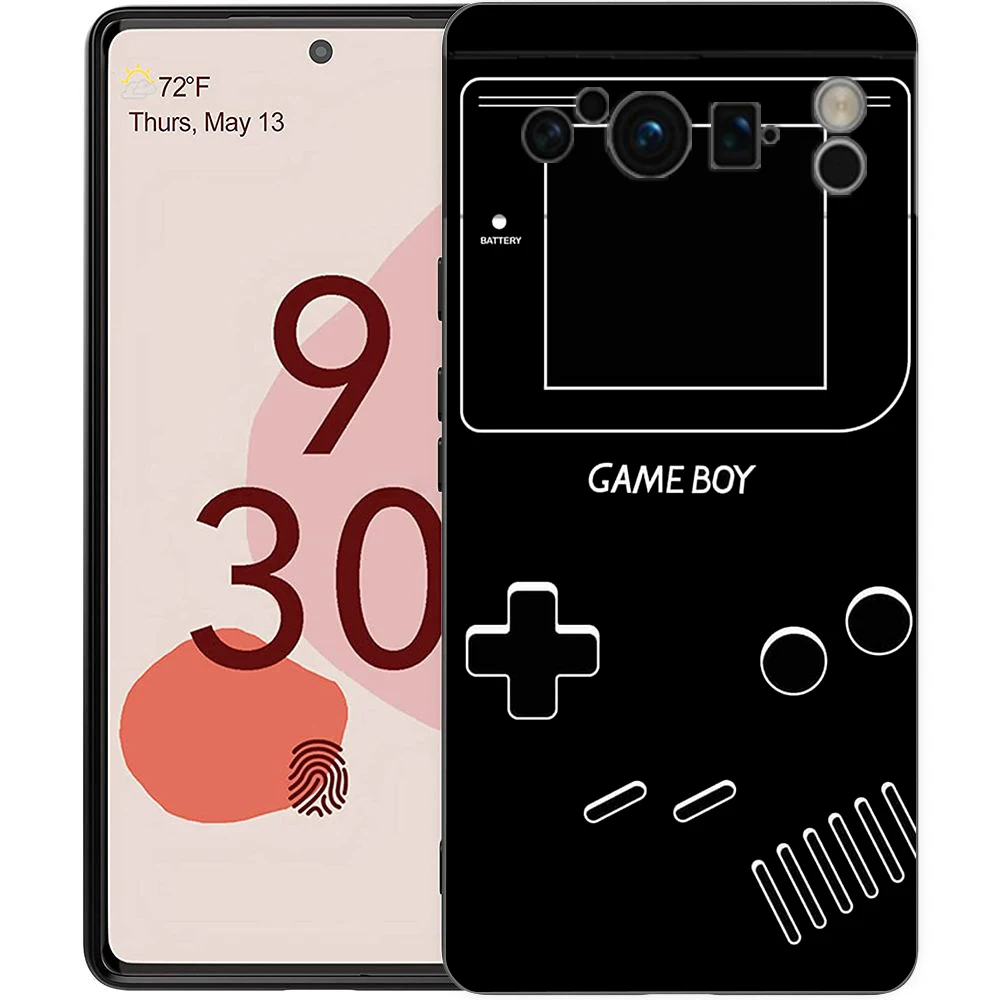 Retro Gameboy-Inspired Shockproof Black Silicone Phone Case
