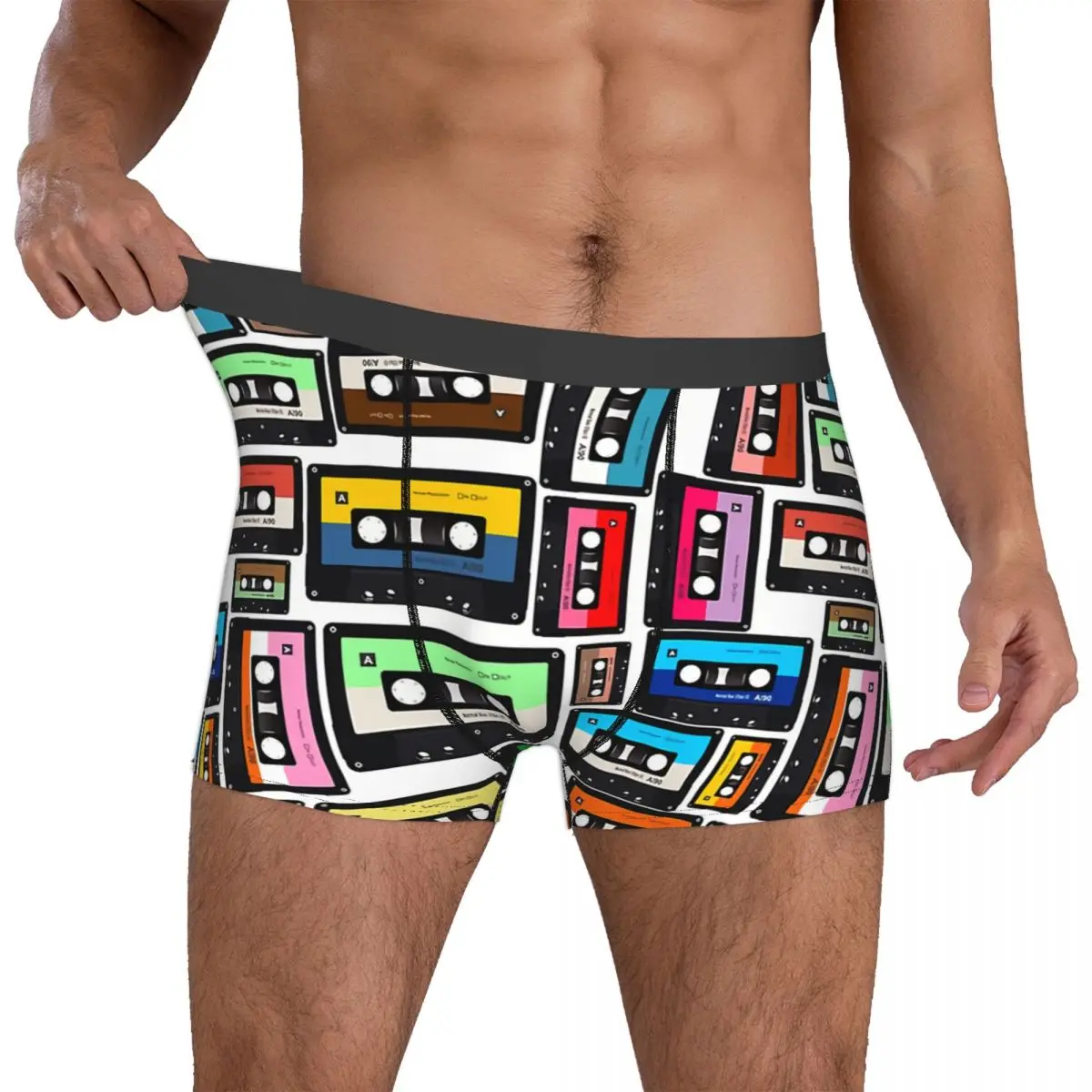 Cassette Vinyl Record Man's Boxer Briefs Music Notes Highly Breathable Underpants High Quality Print Shorts Gift Idea 4