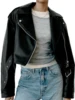 Fitaylor Women Faux PU Leather Jacket Casual Lady Lapel Zipper Short Leather Jacket High Street Motorcycle Coat 3