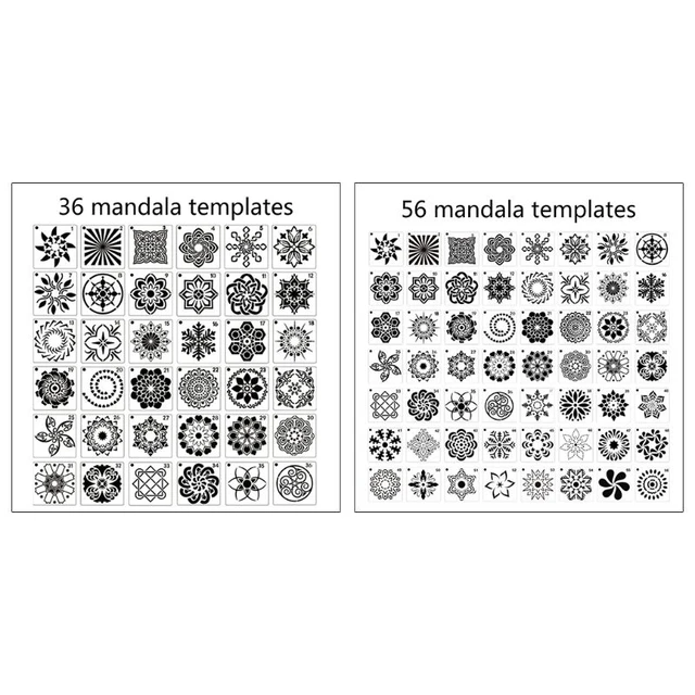 36 Pack Mandala Stencils (3.6x3.6 Inch) Mandala Dotting Painting Template  Stencil Set for Painting Perfect for DIY Painting Art Projects Wood Wall