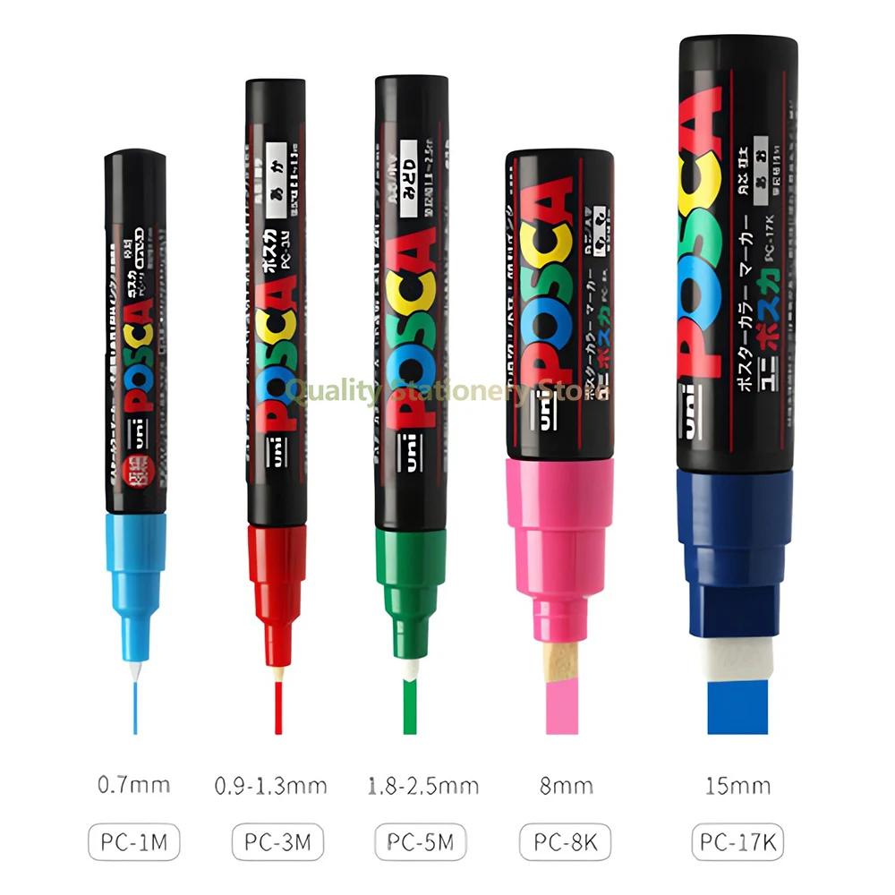 UNI POSCA Marker Set Graffiti New Packaging PC-1M PC-3M PC-5M POP Advertising Poster Pen Drawing Hand-drawn Student Art Supplies