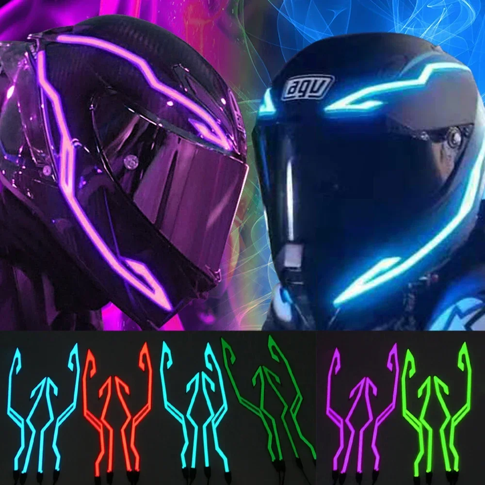 Motorcycle Helmet Light 4 in 1 EL LED Night Riding Signal