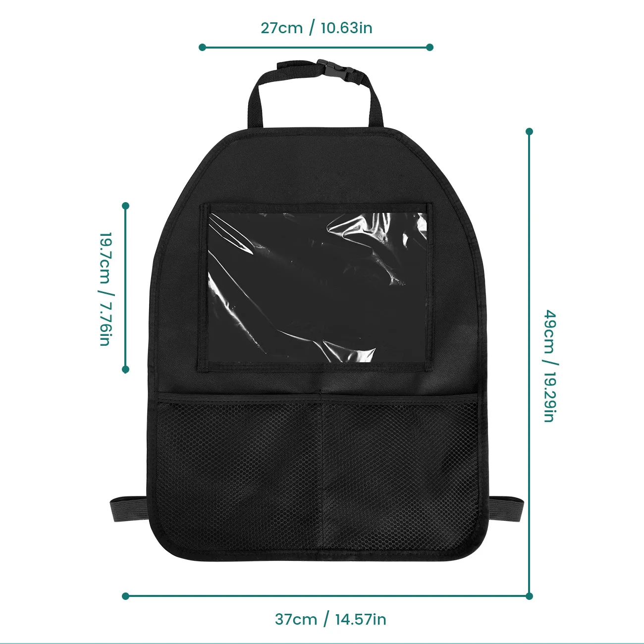 2PC 600D 자동차 뒷좌석 정리함, 2개의 수납 포켓, 시트 백 프로텍터, 키즈 및 용 킥 매트, 여행 액세서리