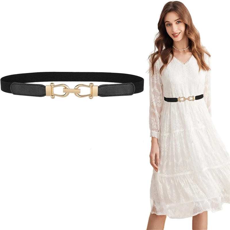 

Fashionable Women Belts Versatile Elastic Narrow Waistband Decor Dress Thin Waistband Adjustable Belt Summer Dress Strap Belt