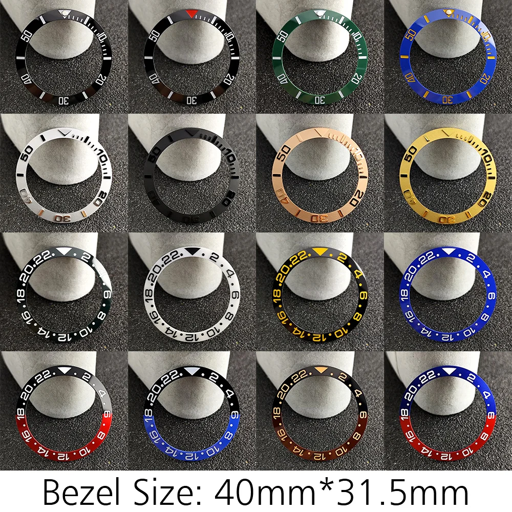 Blue Luminous Ceramic/Aluminum Watch Bezel Insert - Sloping 40mm