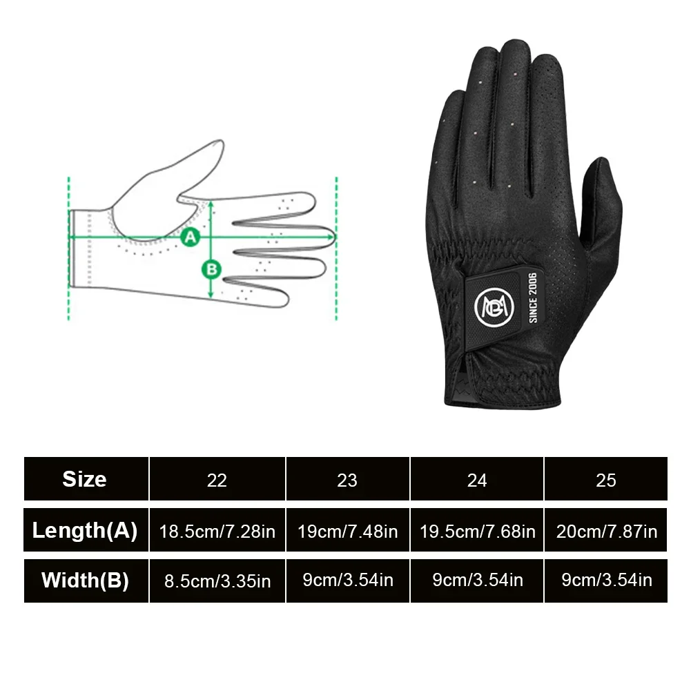 Men's Golf Left Hand Gloves  Anti-Slip Soft Ultra-fiber Cloth Breathable Wear-resistant Hook-and-Loop Fixed Golf Sports Gloves