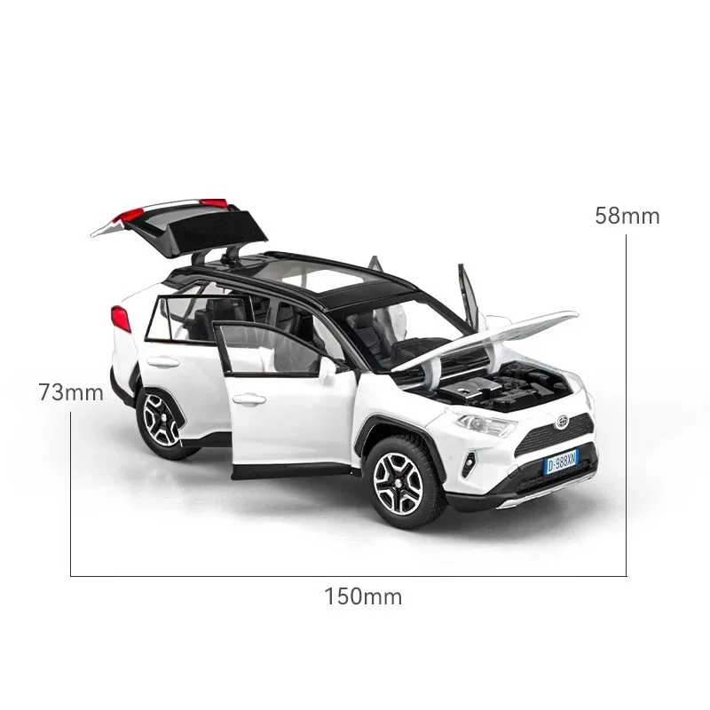 1:32 Toyota RAV4 SUV 2023 Alloy Model Car Toy Diecasts Metal Casting Sound and Light Pull Back Car Toys For Children Vehicle 2