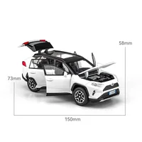1:32 Toyota RAV4 SUV 2023 Alloy Model Car Toy Diecasts Metal Casting Sound and Light Pull Back Car Toys For Children Vehicle 2