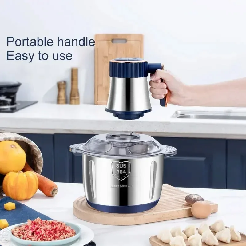 5L Electric Meat Grinders 304 Stainless Steel Food Crusher Multifunctional Vegetable Slicer Chopper Baby Food Processor 110V US 4