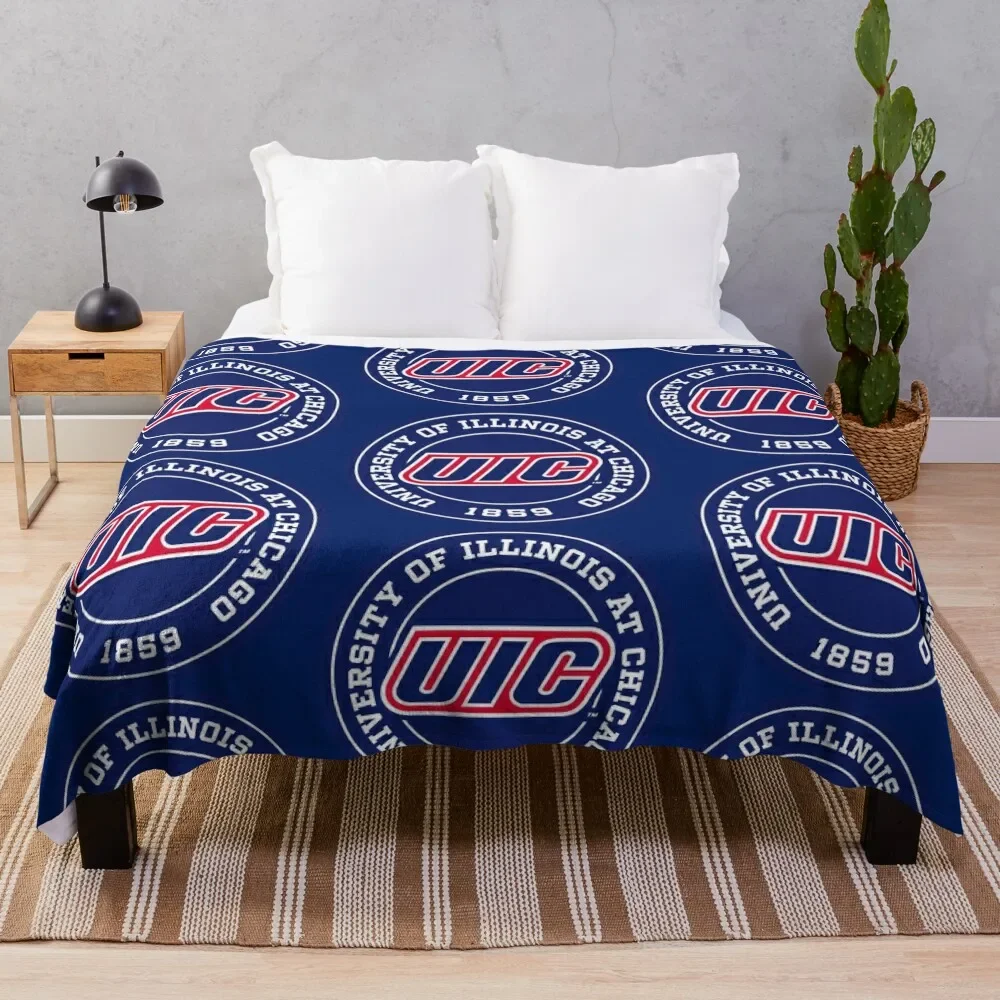 

University of Illinois at Chicago - UIC Throw Blanket warm for winter Decoratives Single valentine gift ideas Blankets