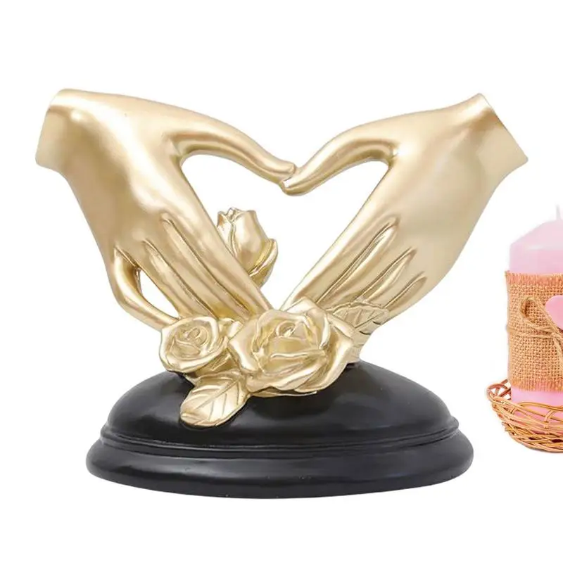 

Romantic Love Heart Gesture Resin Ornament Wedding Table Centerpieces Decor Valentine's Day Gift Wedding Party Decoration