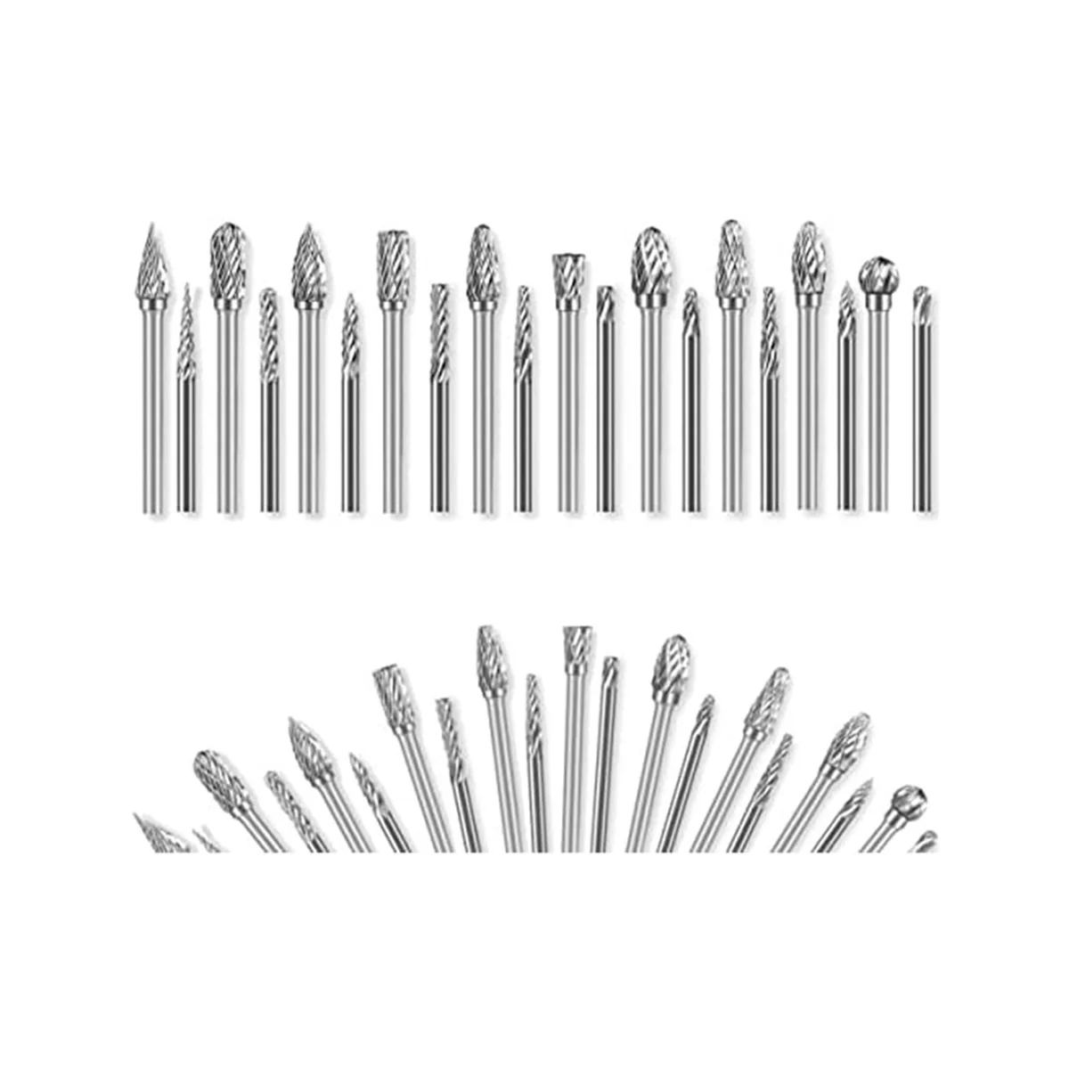 

Carbide Burr Set,1/8inch(3mm) and 1/4inch(6mm) Head Length,for Woodworking,Engraving,Metal Engraving,Drilling,Polishing