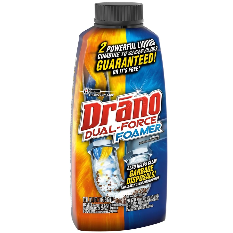 Dual Force Foamer Drain Clog Remover 17 oz